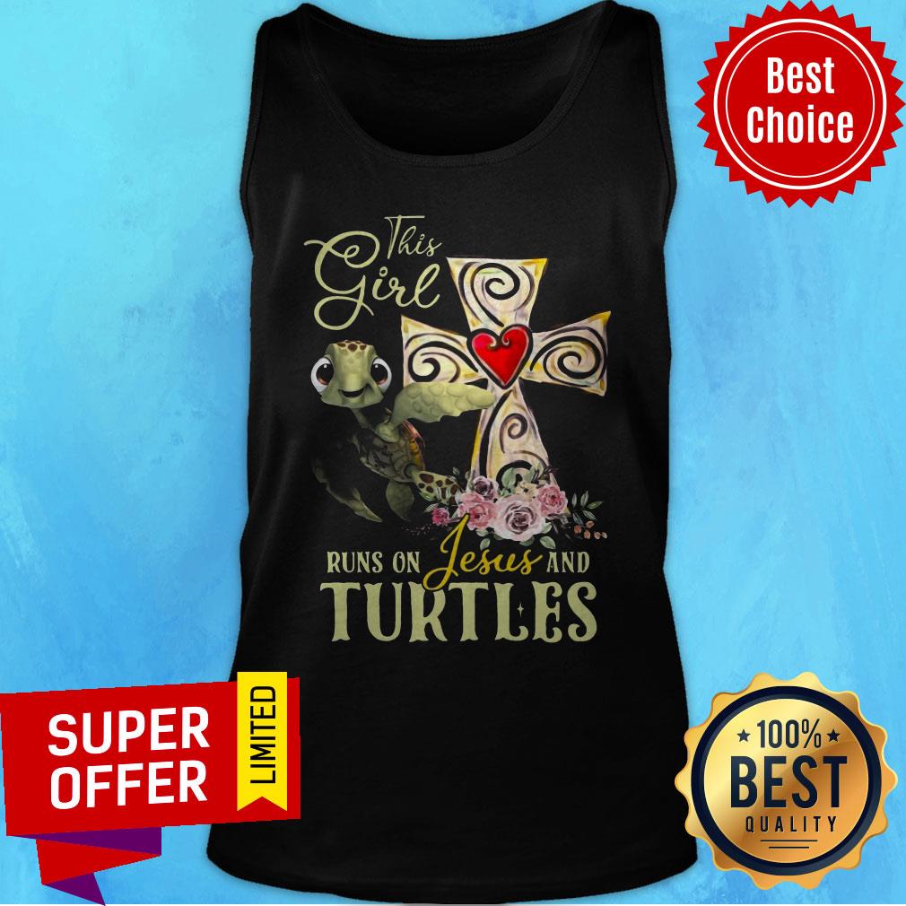 Awesome This Girl Runs On Jesus And Turtles Shirt - Image 5