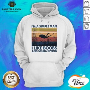 Alternative view of Good I’m A Simple Man I Like Boobs And Scuba Diving Vintage Retro Shirt