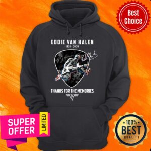 Alternative view of Top Eddie Van Halen Playing Guitar 1955-2020 Thanks For The Memories Signature Shirt