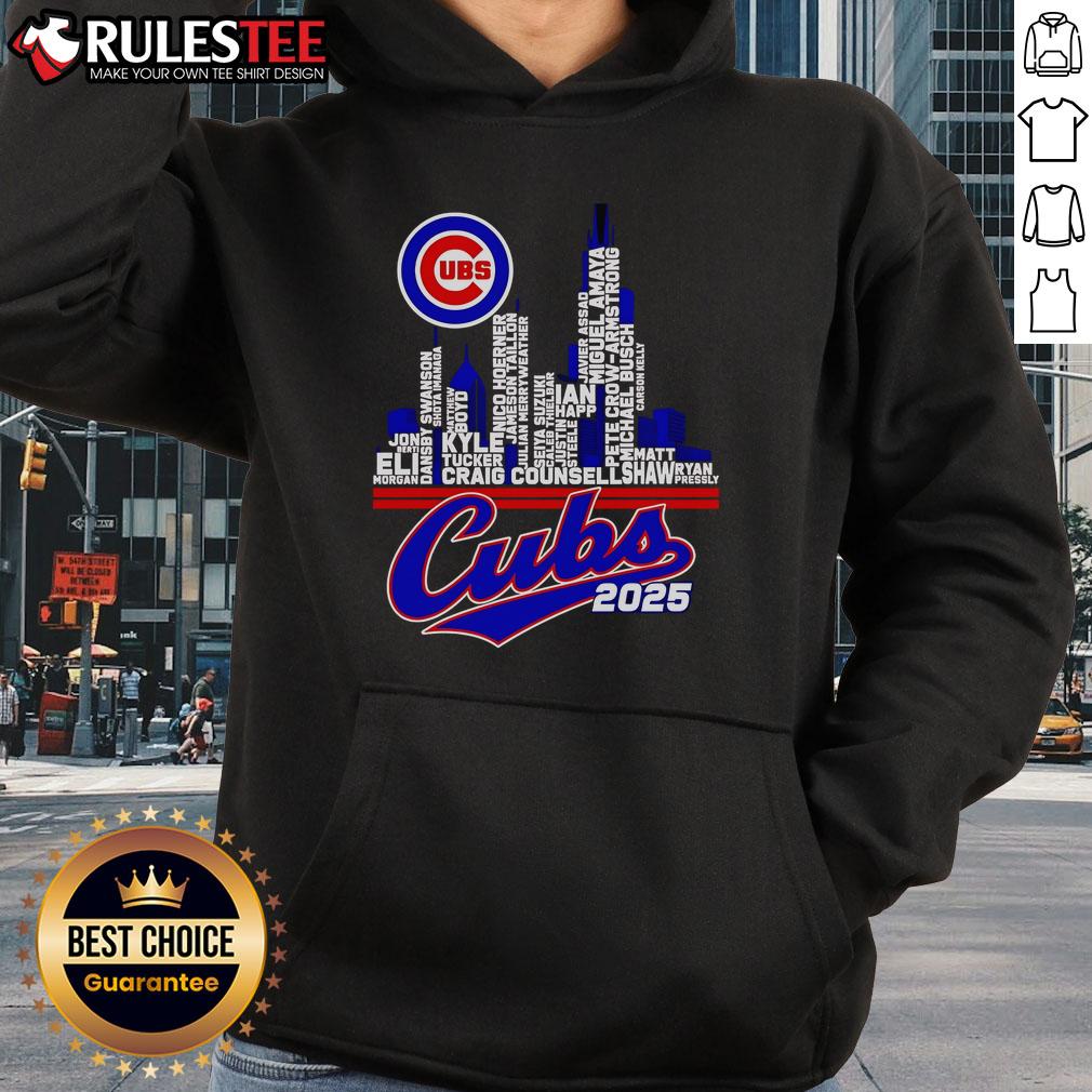 Official Chicago Cubs 2025 Skyline Name T-Shirt - Image 2