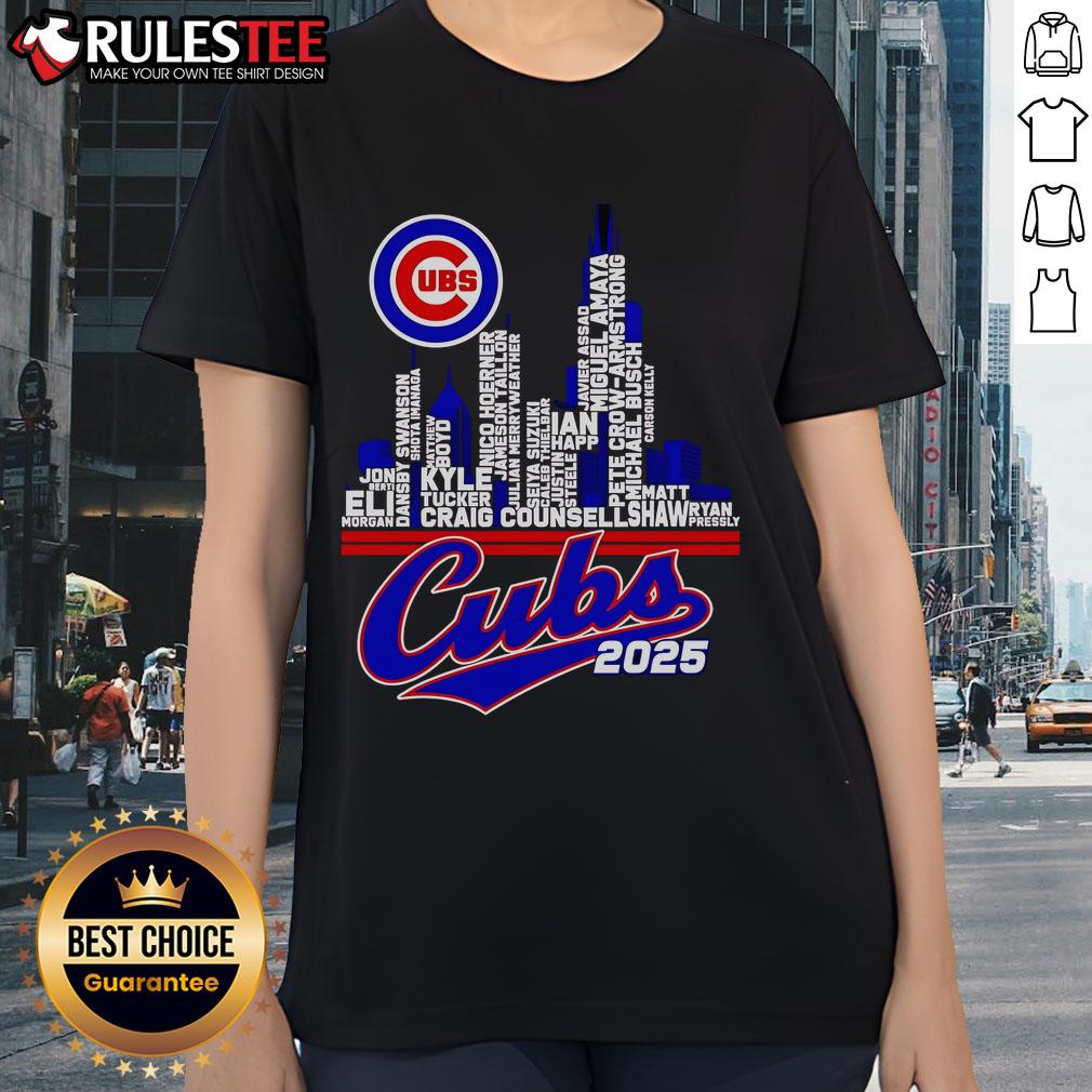 Official Chicago Cubs 2025 Skyline Name T-Shirt - Image 3