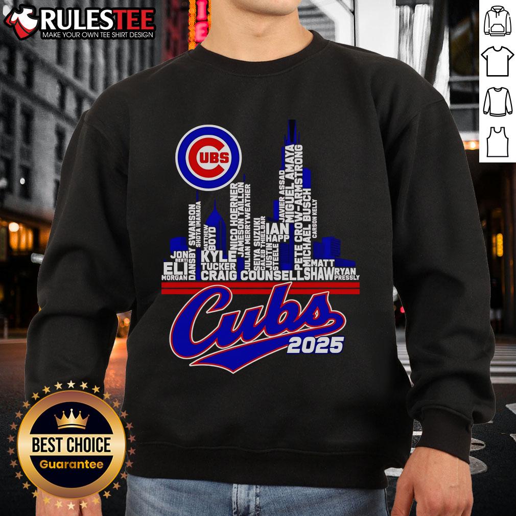 Official Chicago Cubs 2025 Skyline Name T-Shirt - Image 5