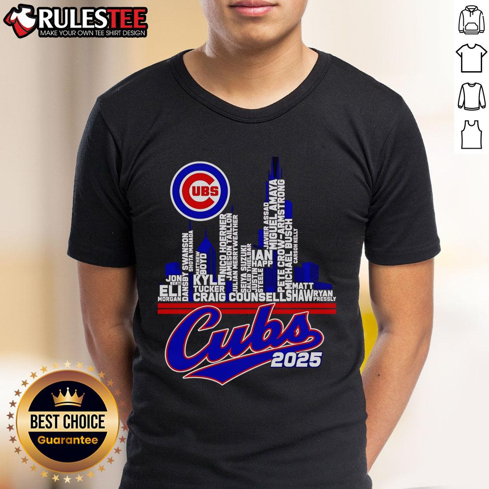Official Chicago Cubs 2025 Skyline Name T-Shirt