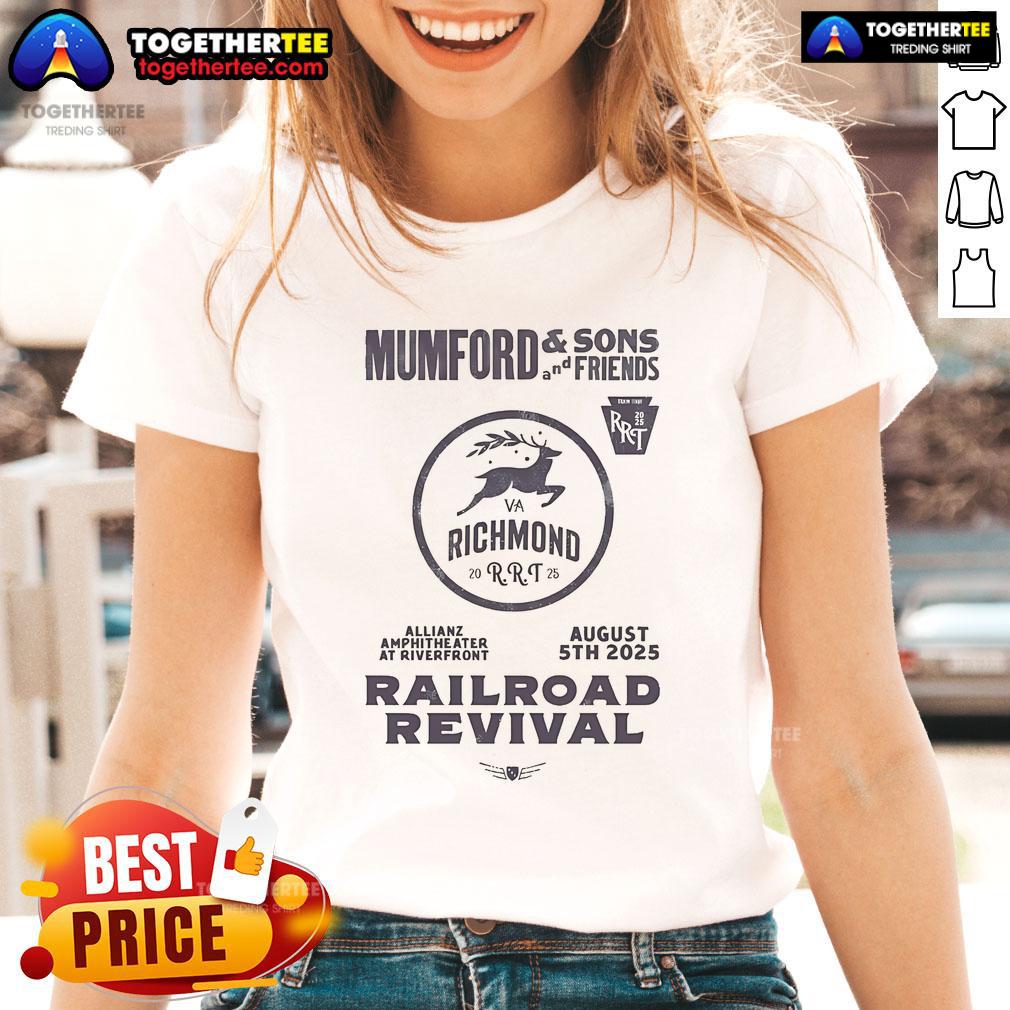 Official Mumford And Sons 2025 Railroad Revival Tour In Richmond VA At Allianz Amphitheatre T-Shirt - Image 3