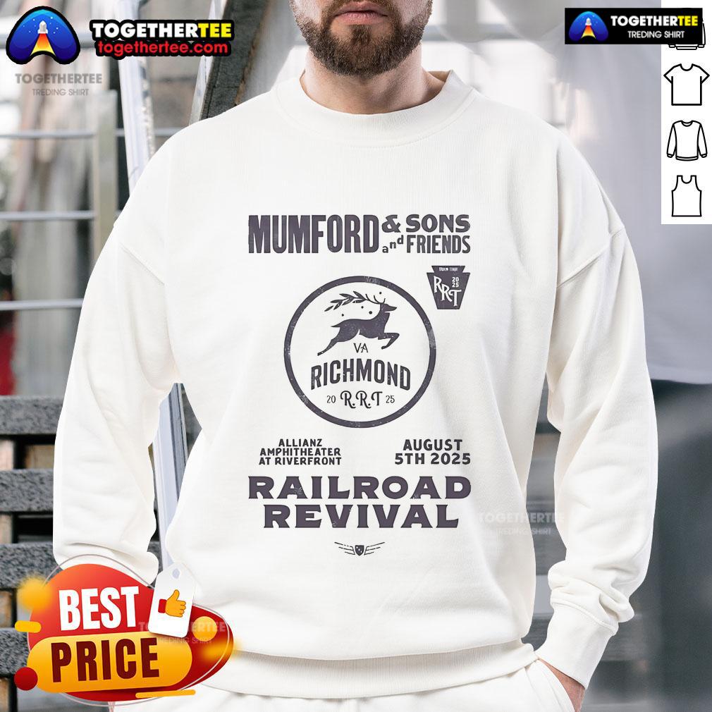 Official Mumford And Sons 2025 Railroad Revival Tour In Richmond VA At Allianz Amphitheatre T-Shirt - Image 5