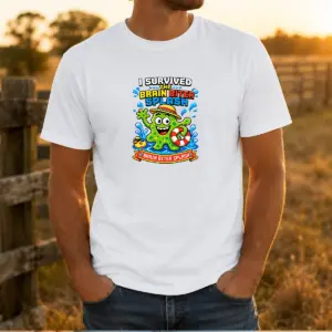 Funny Brain Biter Splash Pixel Survival Shirt