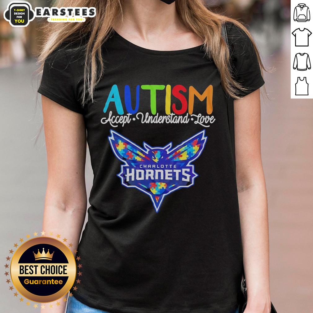 Hot Charlotte Hornets Autism Accept Understand Love Awareness Support T-Shirt - Image 3