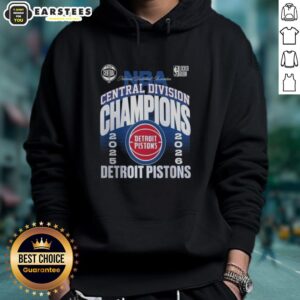 Alternative view of Nice Detroit Pistons Black 2026 Central Division Champions Locker Room T-Shirt