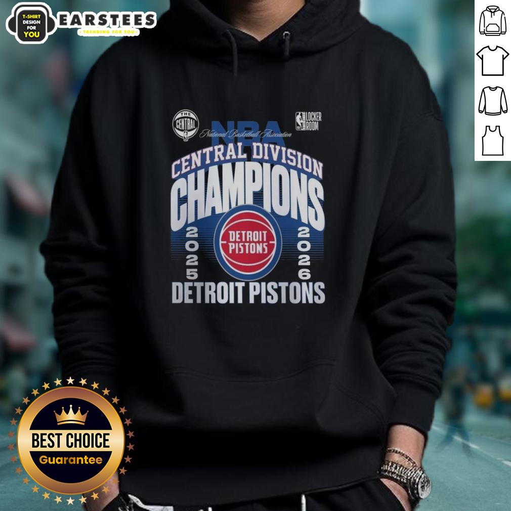 Nice Detroit Pistons Black 2026 Central Division Champions Locker Room T-Shirt - Image 2