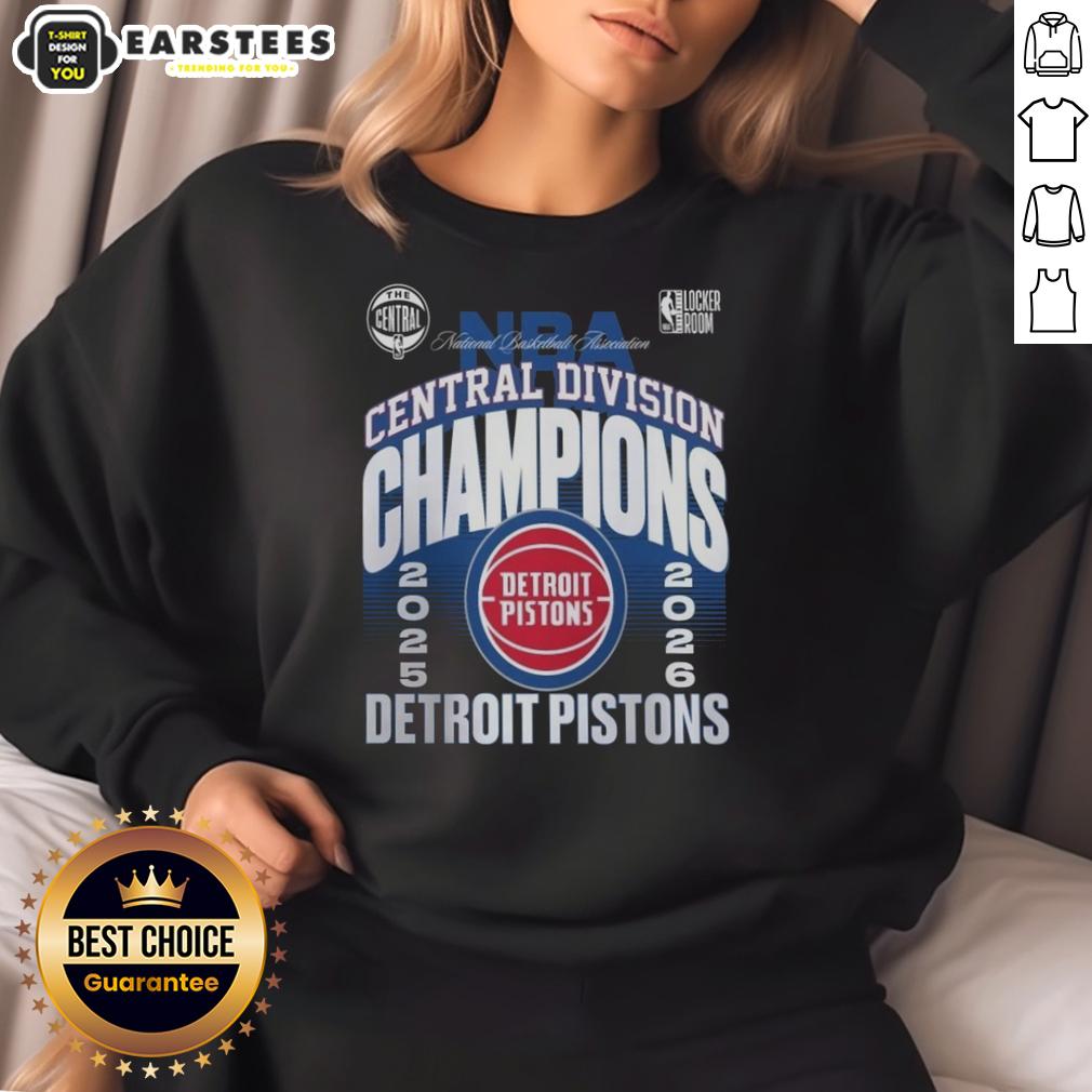 Nice Detroit Pistons Black 2026 Central Division Champions Locker Room T-Shirt - Image 5