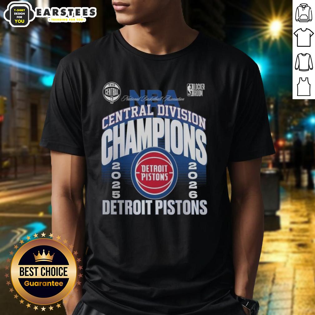 Nice Detroit Pistons Black 2026 Central Division Champions Locker Room T-Shirt