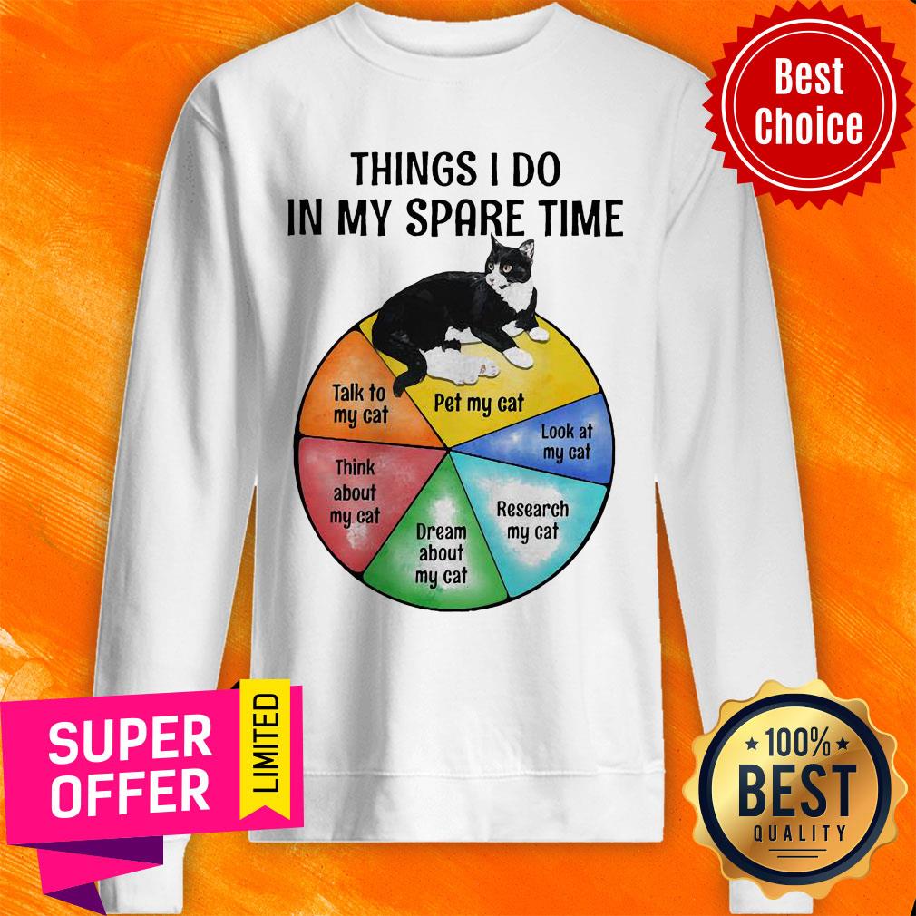 Black Cat Things I Do In My Spare Time Shirt - Image 4