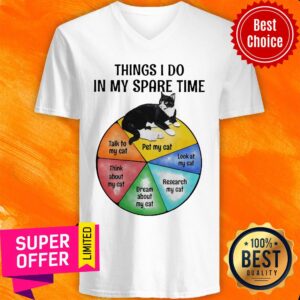 Alternative view of Black Cat Things I Do In My Spare Time Shirt