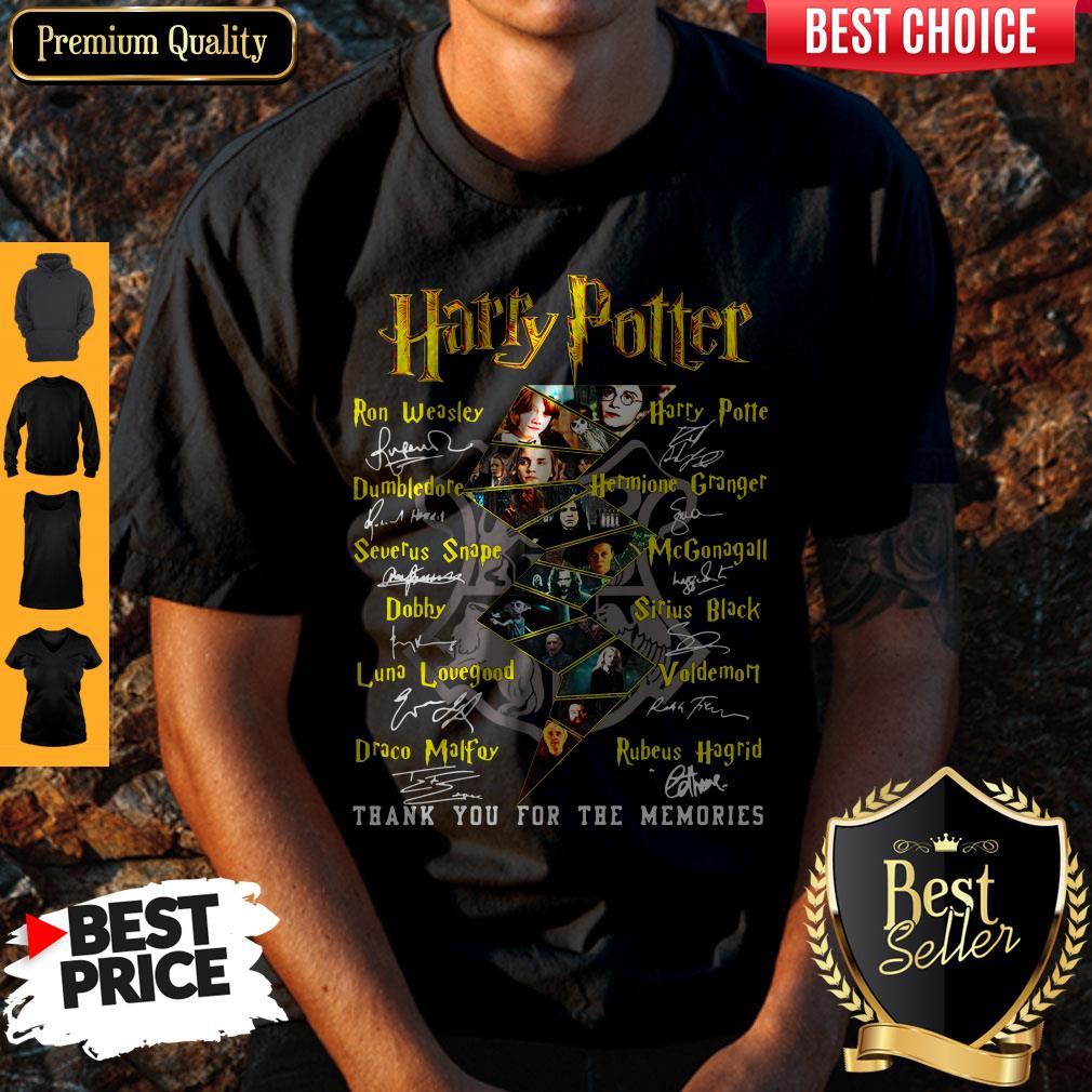 Nice Harry Potter Logo Characters Thank You For The Memories Signatures Shirt