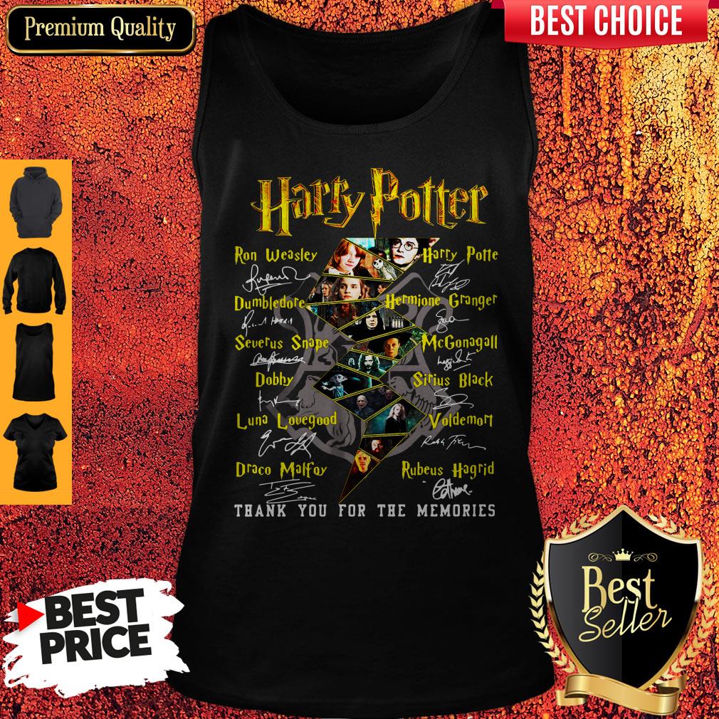 Nice Harry Potter Logo Characters Thank You For The Memories Signatures Shirt - Image 3