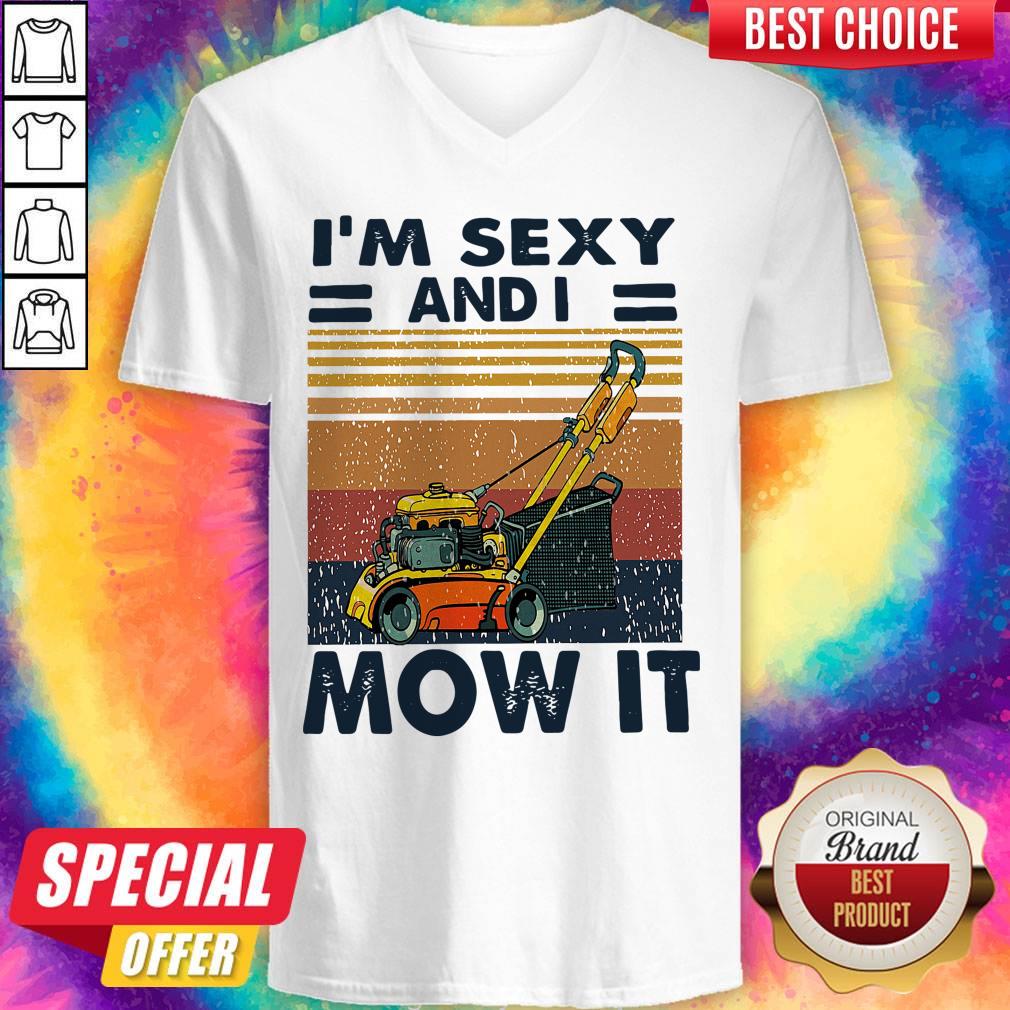 Perfect I’m Sexy And I Mow It Vintage Shirt - Image 3