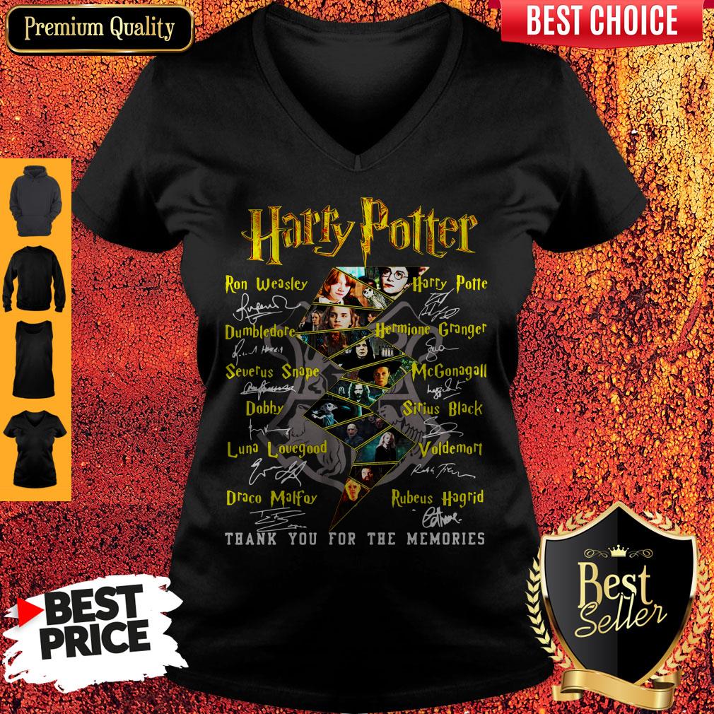 Nice Harry Potter Logo Characters Thank You For The Memories Signatures Shirt - Image 2