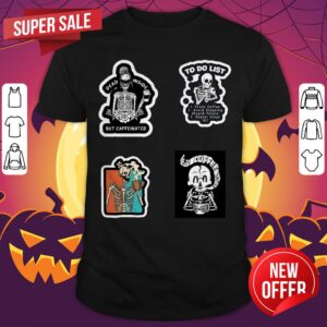 Skeleton Drinking Coffee Dia De Los Muertos Day Dead Shirt