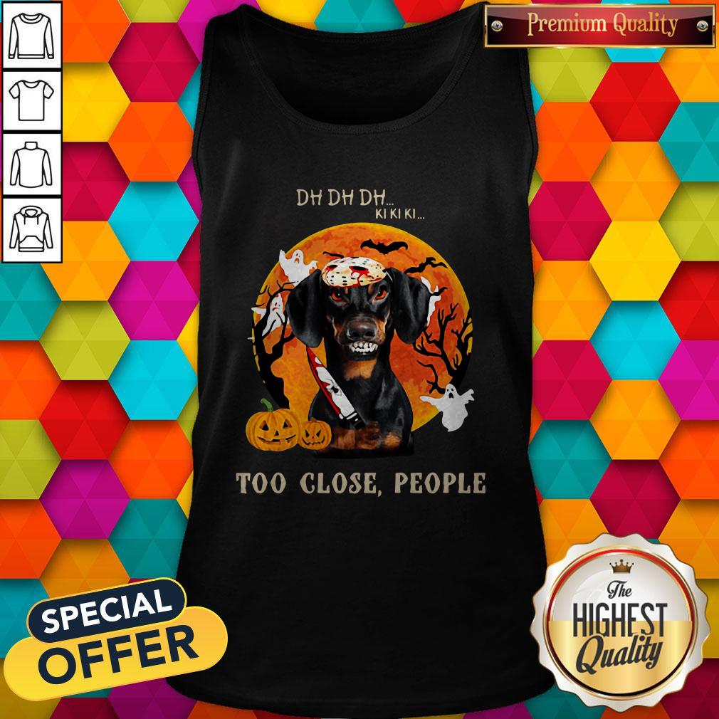 Love Dachshund Too Close People Halloween Shirt - Image 3