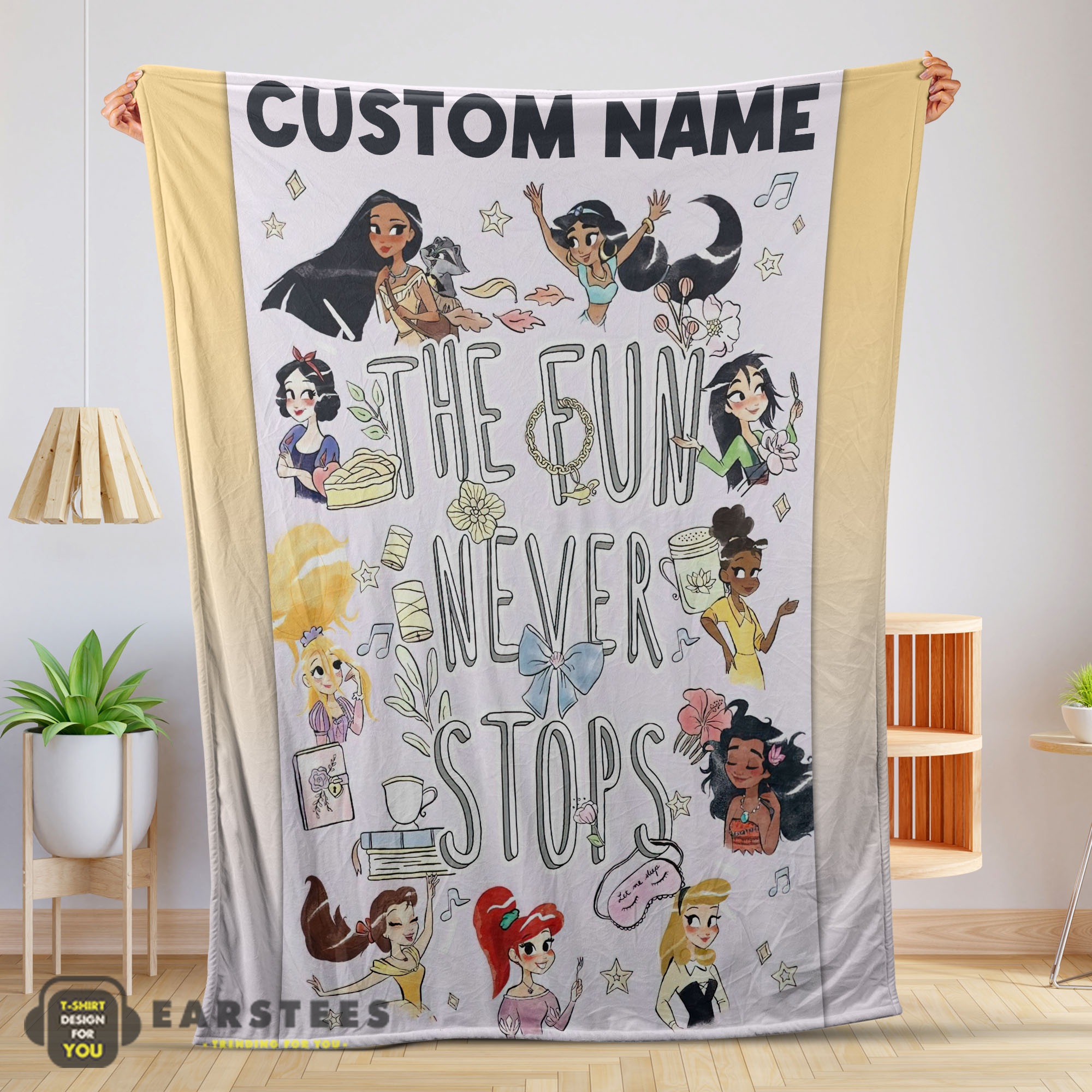 Good Disney Princess The Fun Never Stops Blanket Fleece Customized Blanket