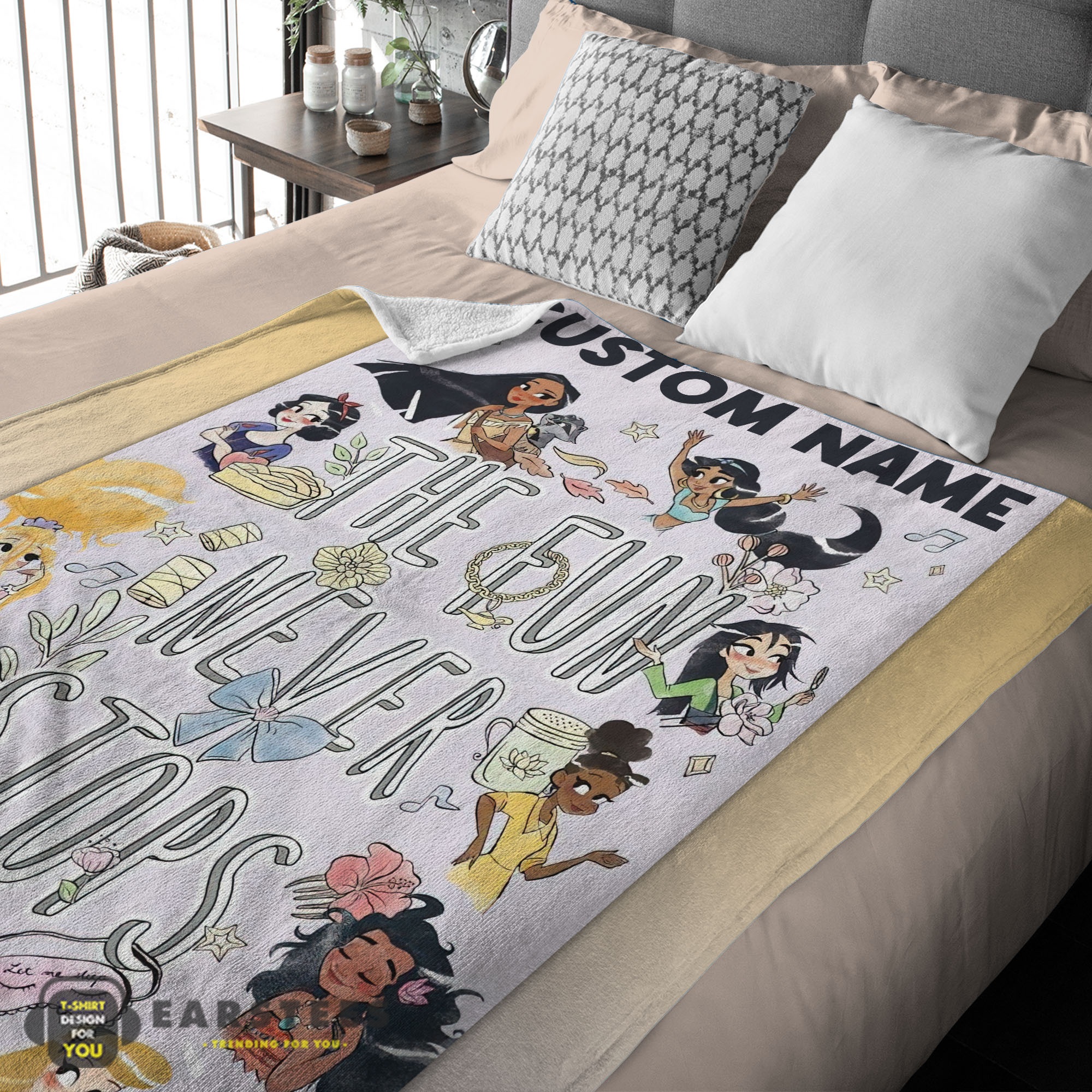 Good Disney Princess The Fun Never Stops Blanket Fleece Customized Blanket - Image 2