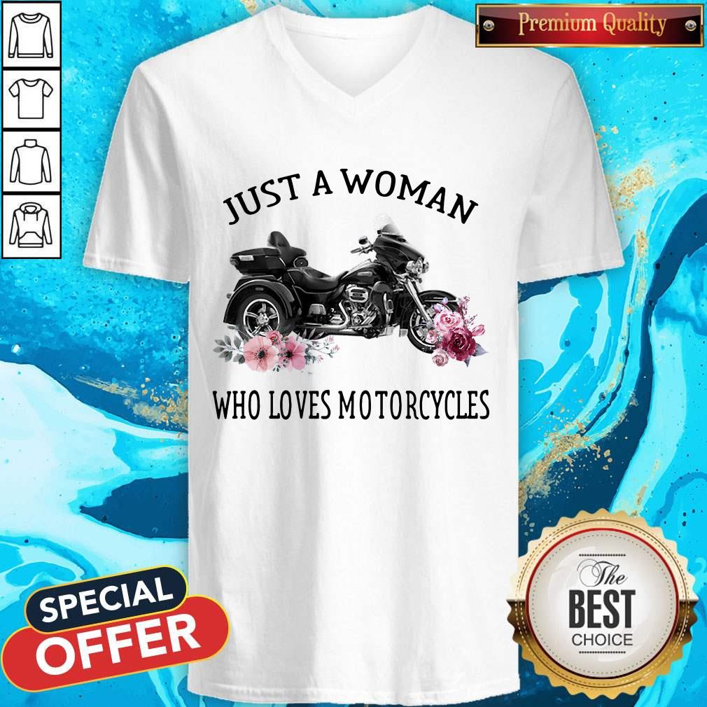 Just A Woman Who Loves Motorcycles Shirt - Image 3
