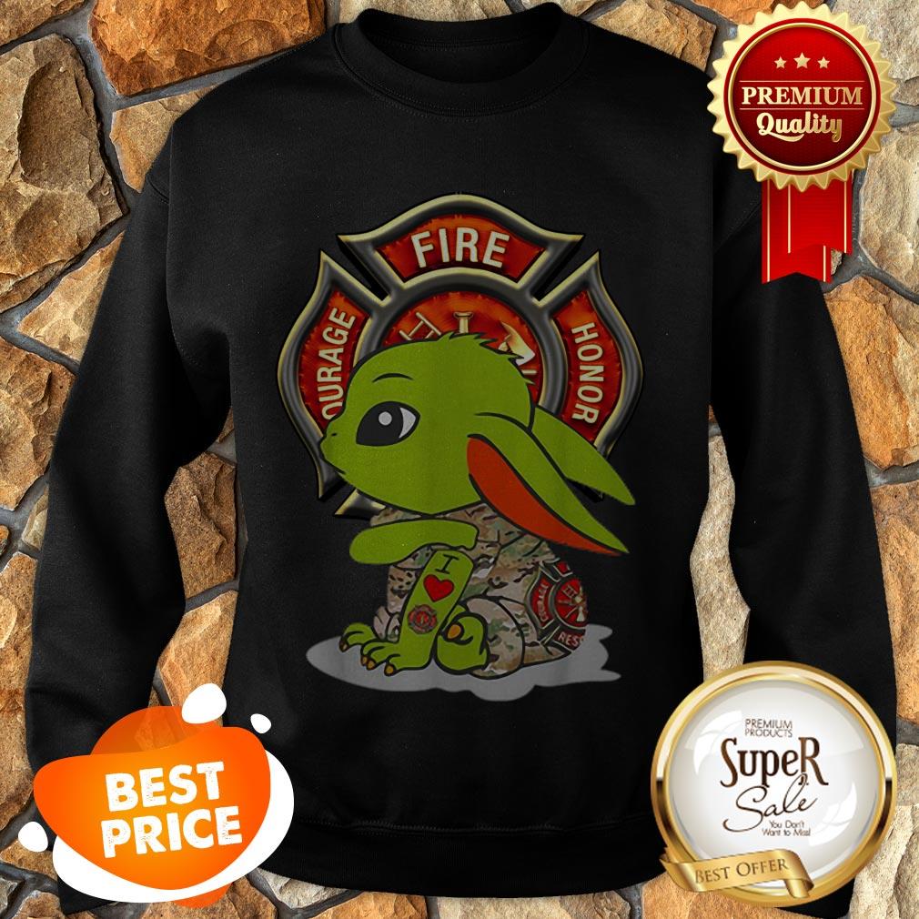 Nice Baby Yoda I love Fire Department Shirt - Image 3
