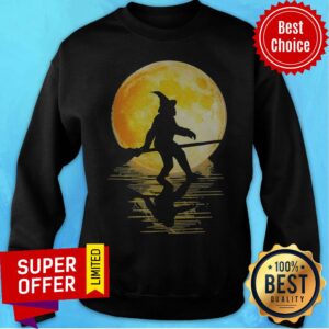 Alternative view of Premium Witch Bigfoot Haloween Moon Shirt