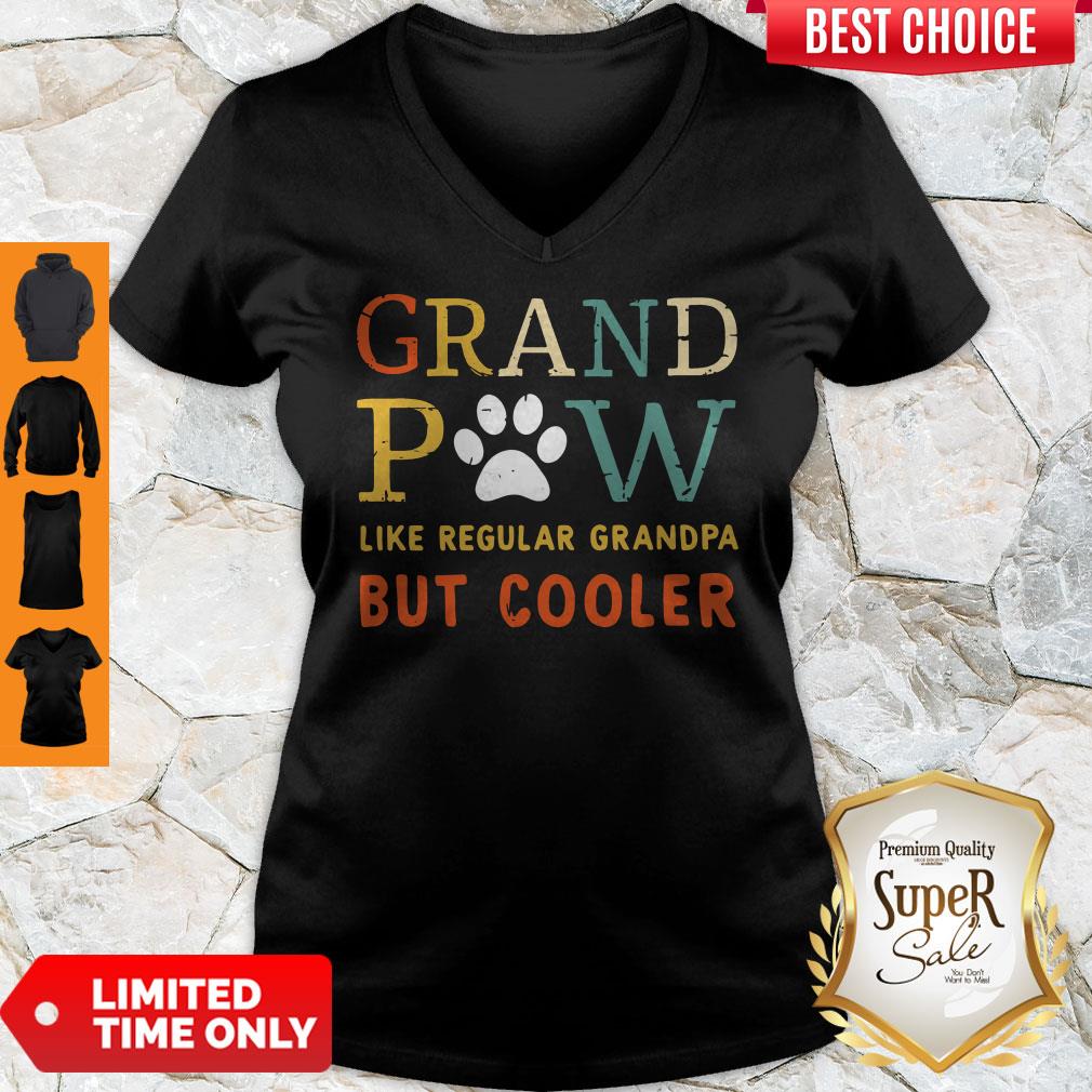 Top Grand Paw Like a Regular Grandpa But Cooler Dog Love Vintage Shirt - Image 2
