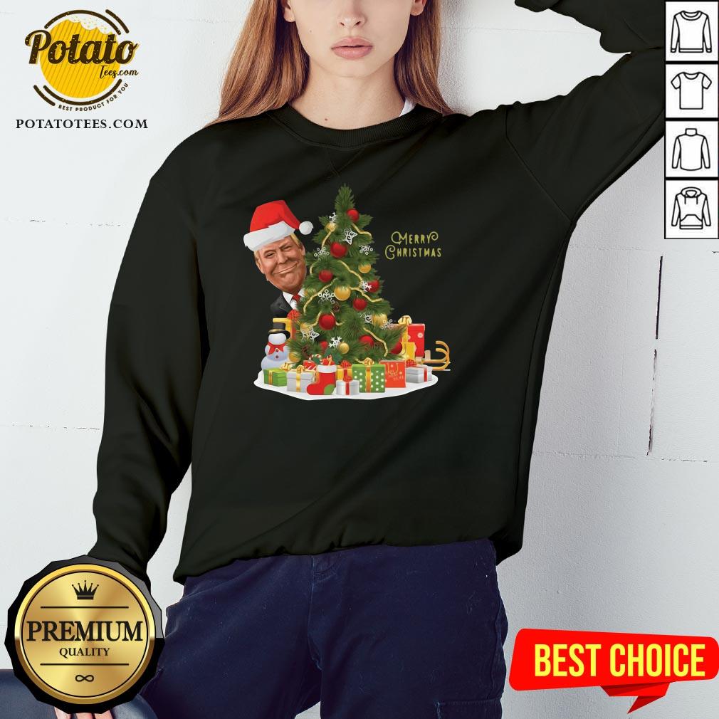 Nice Donald Trump Santa Merry Christmas Tree Shirt - Image 4