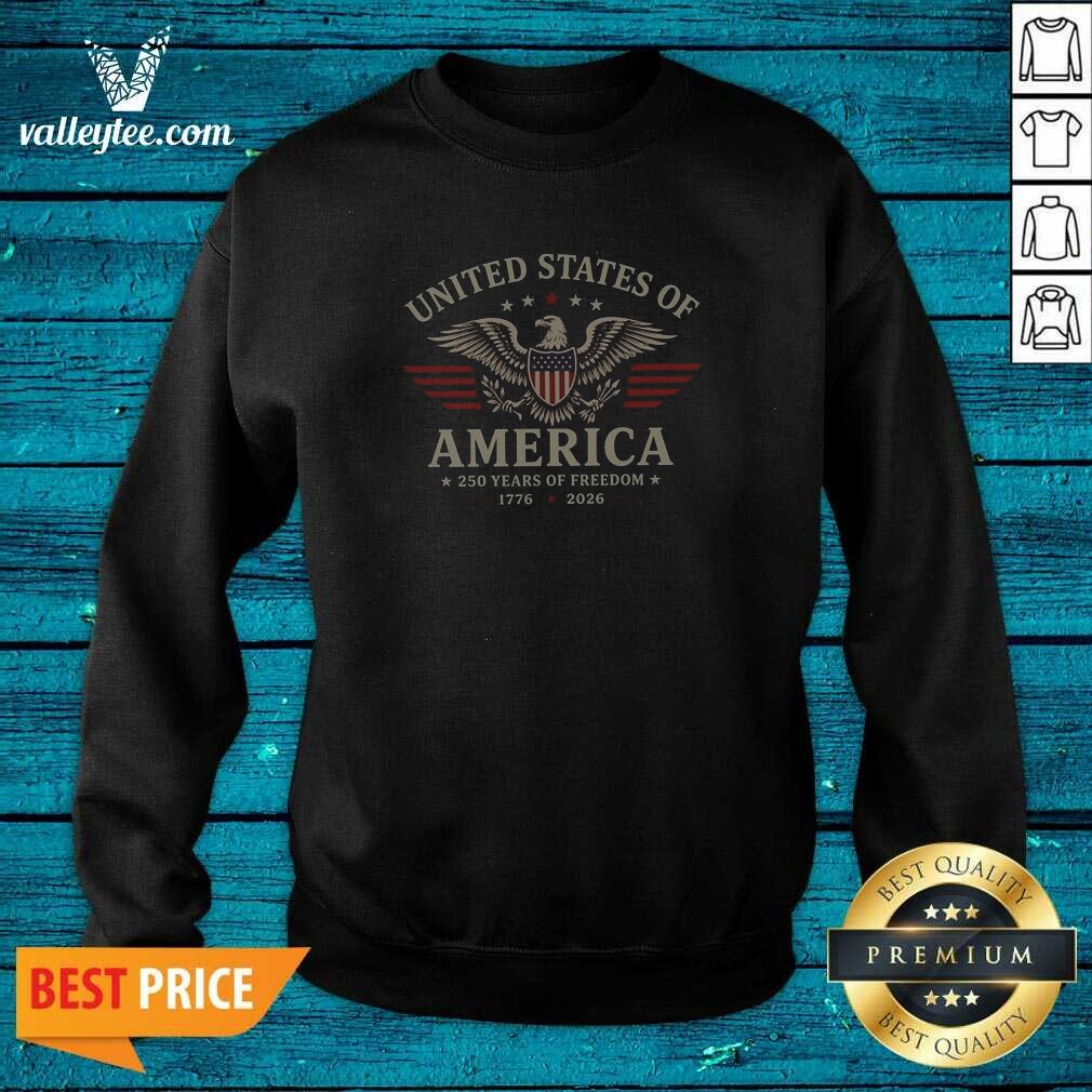 Premium United States Of America 250 Years Of Freedom 1776 2026 Bald Eagle Patriotic Unisex T Shir Shirt - Image 3