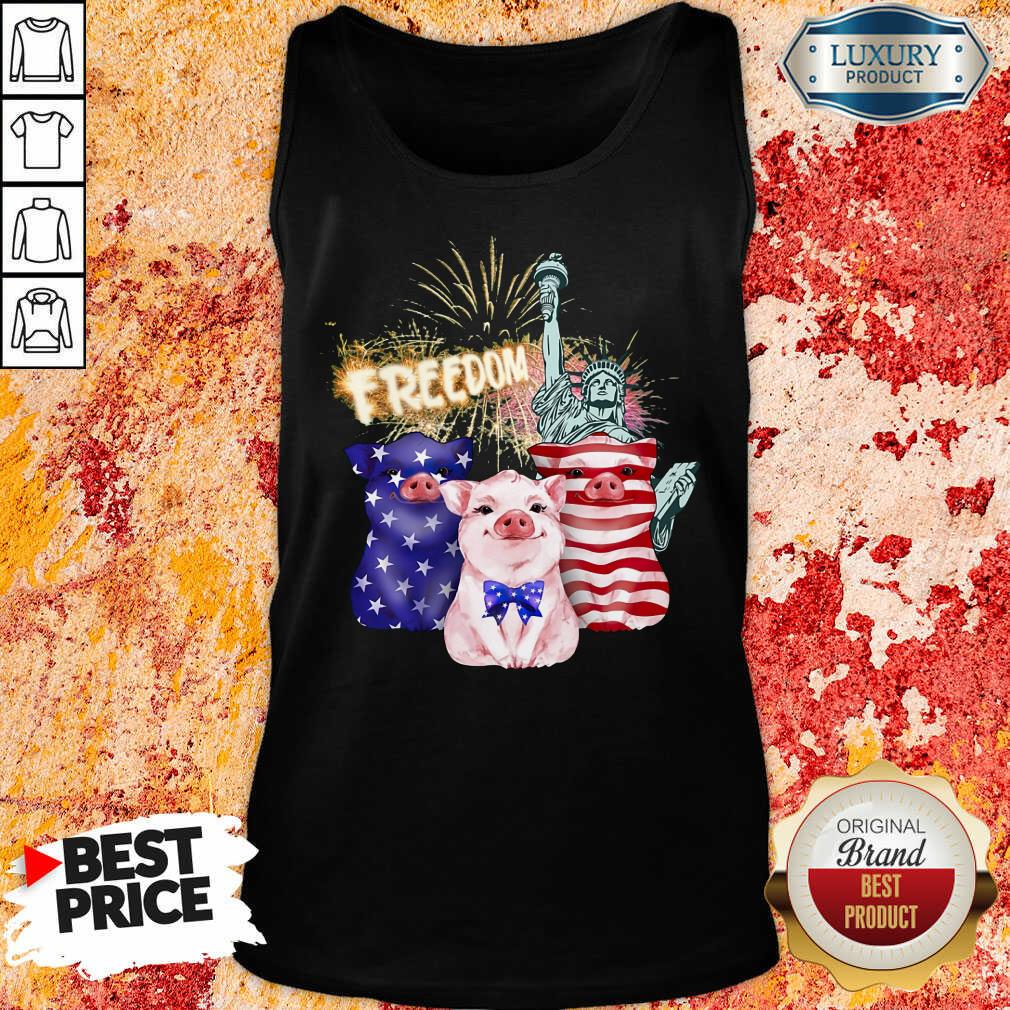 Freedom Pig Statue Of Liberty USA Flag Shirt - Image 2