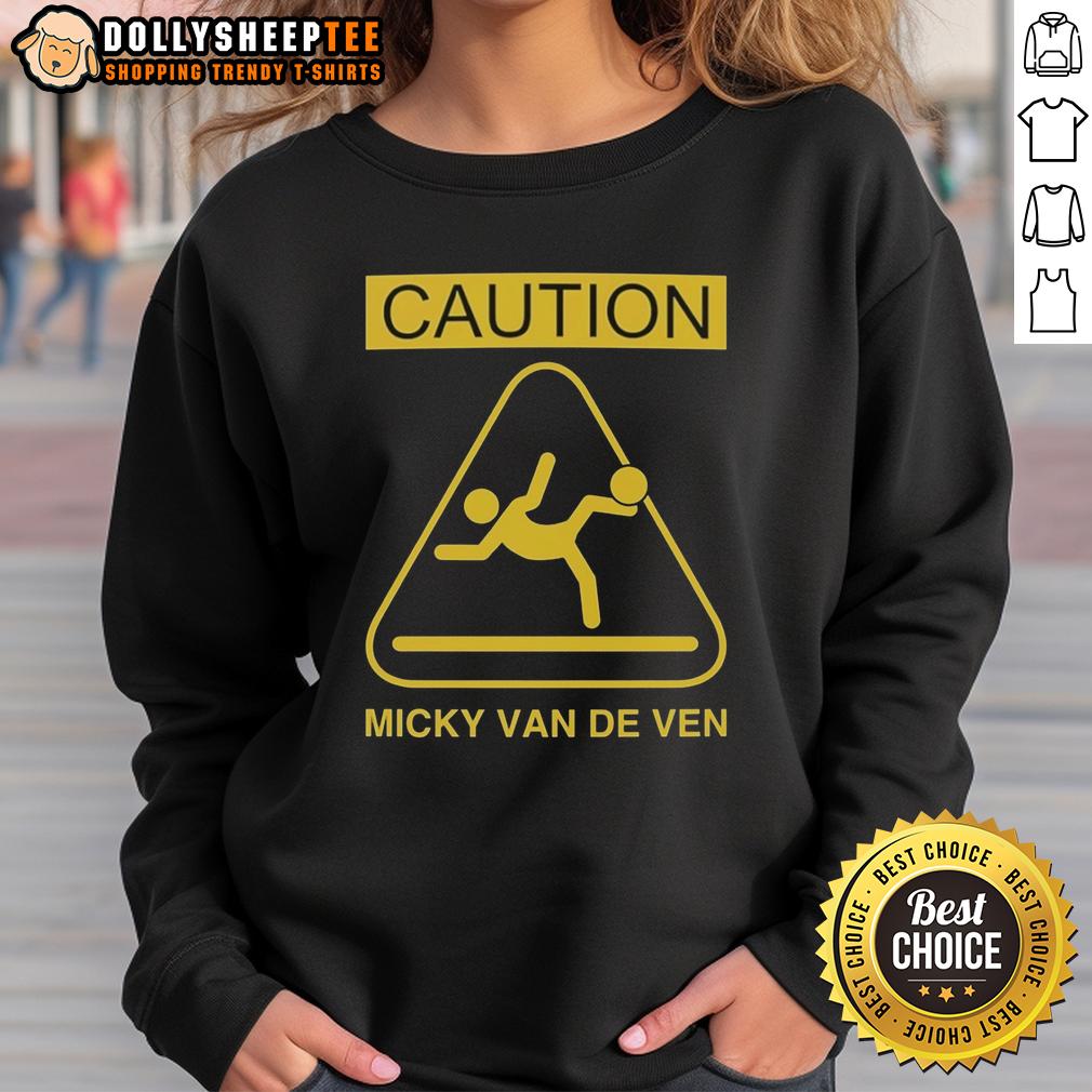 Pretty Micky Van De Ven Tottenham Hotspur Caution Slide Kick T-Shirt - Image 5