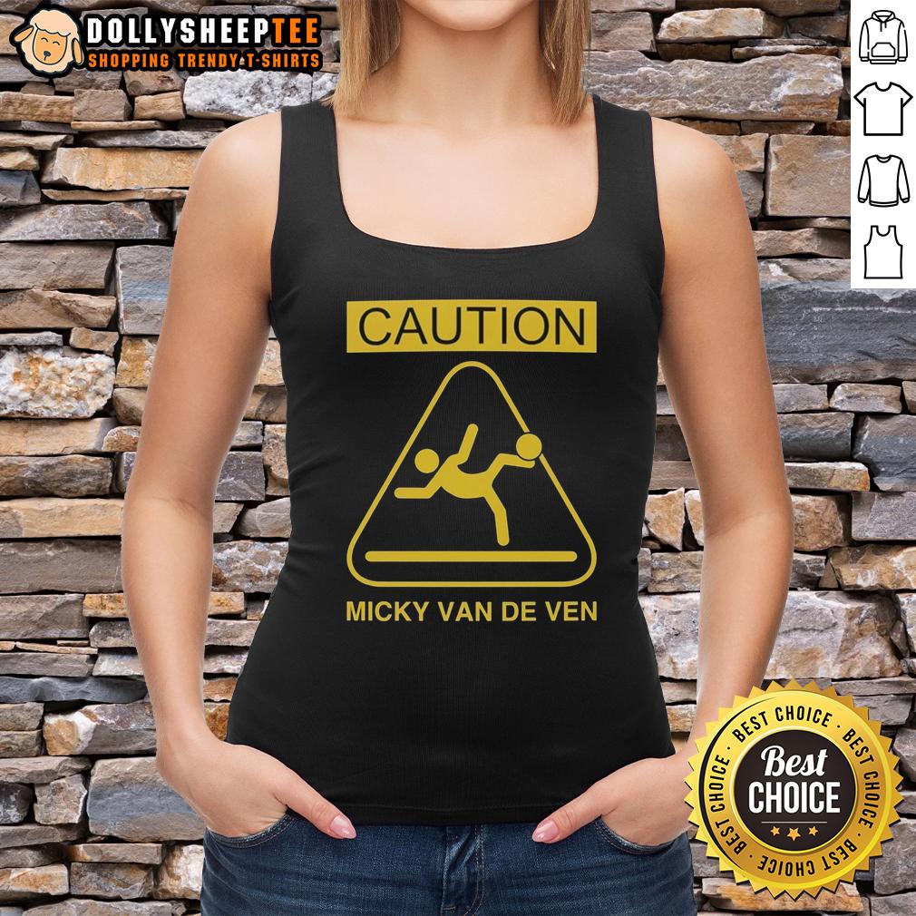 Pretty Micky Van De Ven Tottenham Hotspur Caution Slide Kick T-Shirt - Image 4