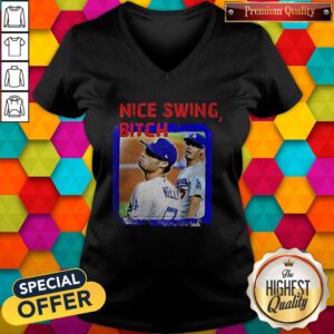 Alternative view of Happy Joe kelly Nice Swing Bitch Los Angeles Dodgers Shirt