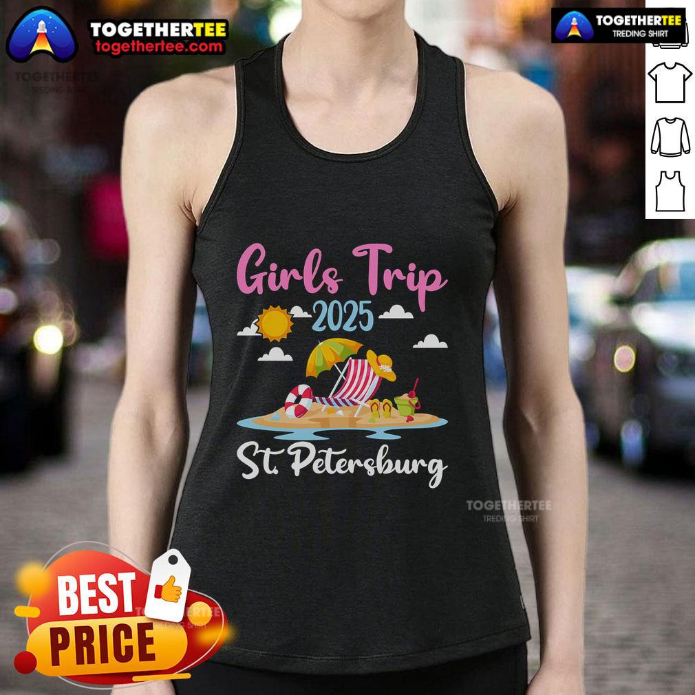 Top St Petersburg Beach Girl Trip 2025 Summer Vacation T-Shirt - Image 4
