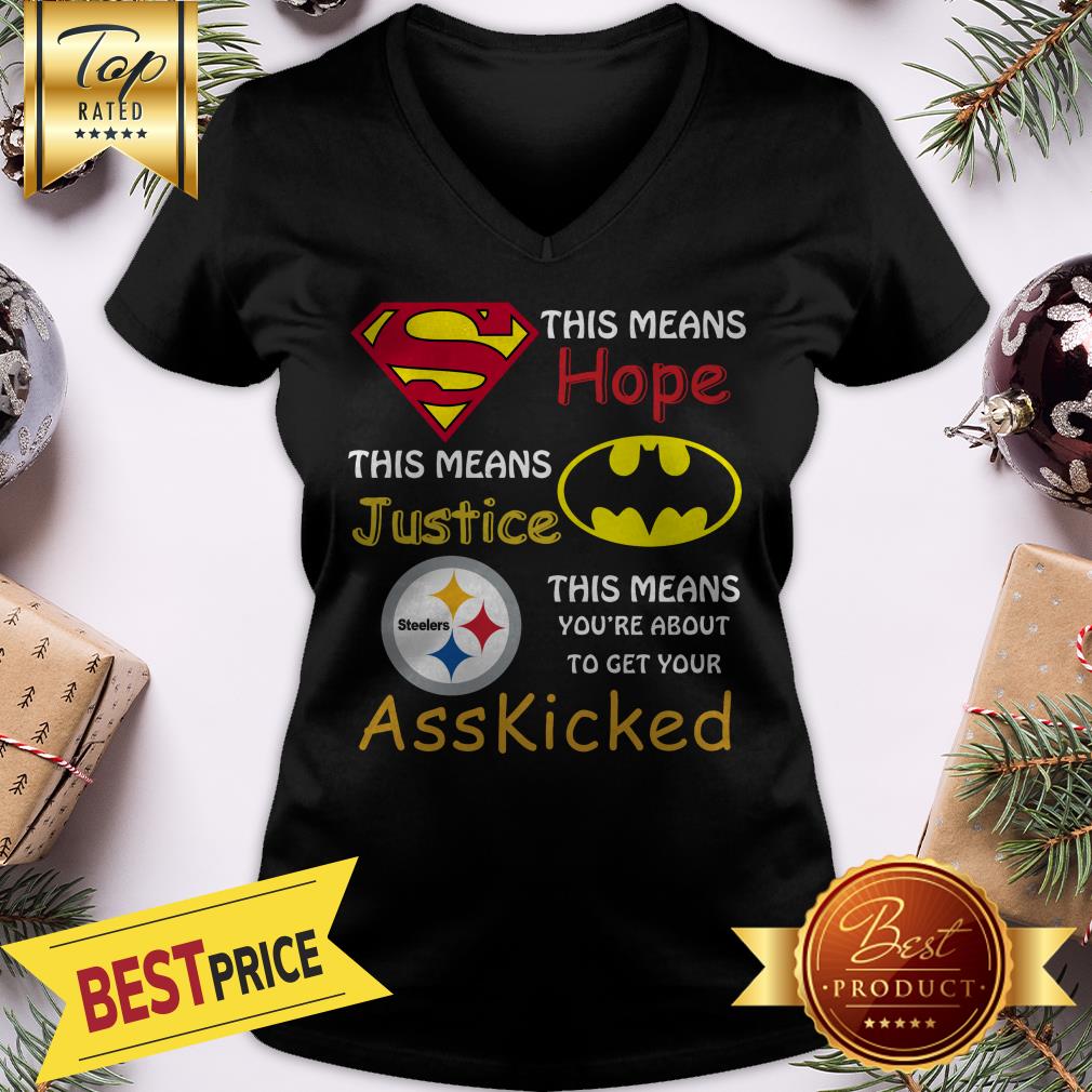 Official Pittsburgh Steelers Superman Means Hope Batman Ass Kicked Shirt - Image 2