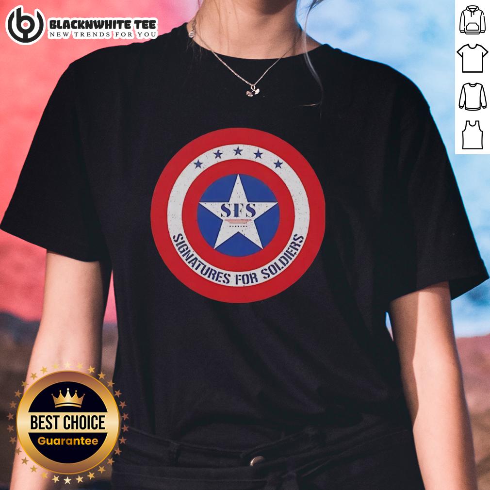 Good Signatures For Soldiers Sfs Captain America Shield Retro T-Shirt - Image 3