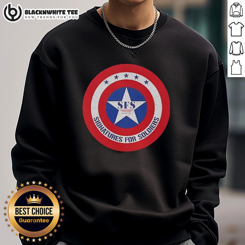 Good Signatures For Soldiers Sfs Captain America Shield Retro T-Shirt - Image 5