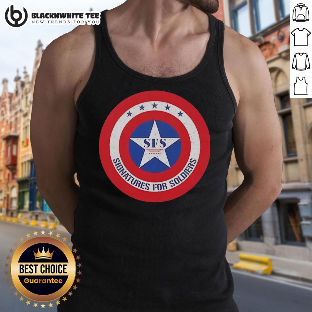 Good Signatures For Soldiers Sfs Captain America Shield Retro T-Shirt - Image 4