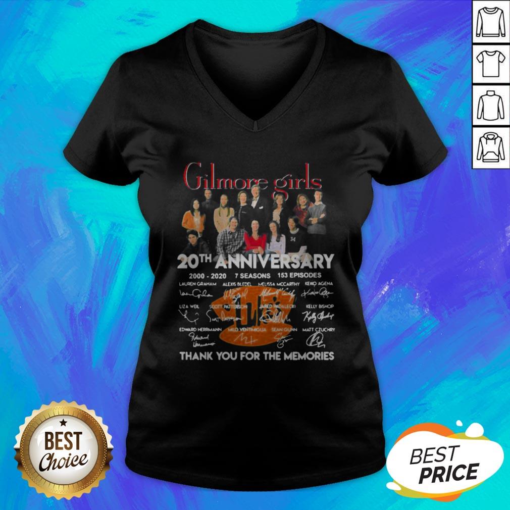 Gilmore Girls 20th Anniversary 2000 2020 7 Seasons 153 Episodes Thank You For The Memories Signatures Shirt - Image 4