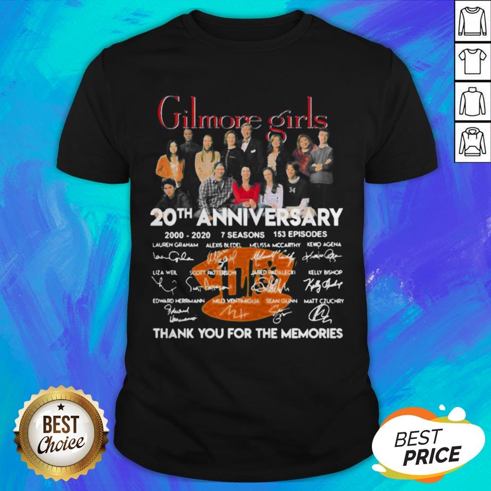 Gilmore Girls 20th Anniversary 2000 2020 7 Seasons 153 Episodes Thank You For The Memories Signatures Shirt