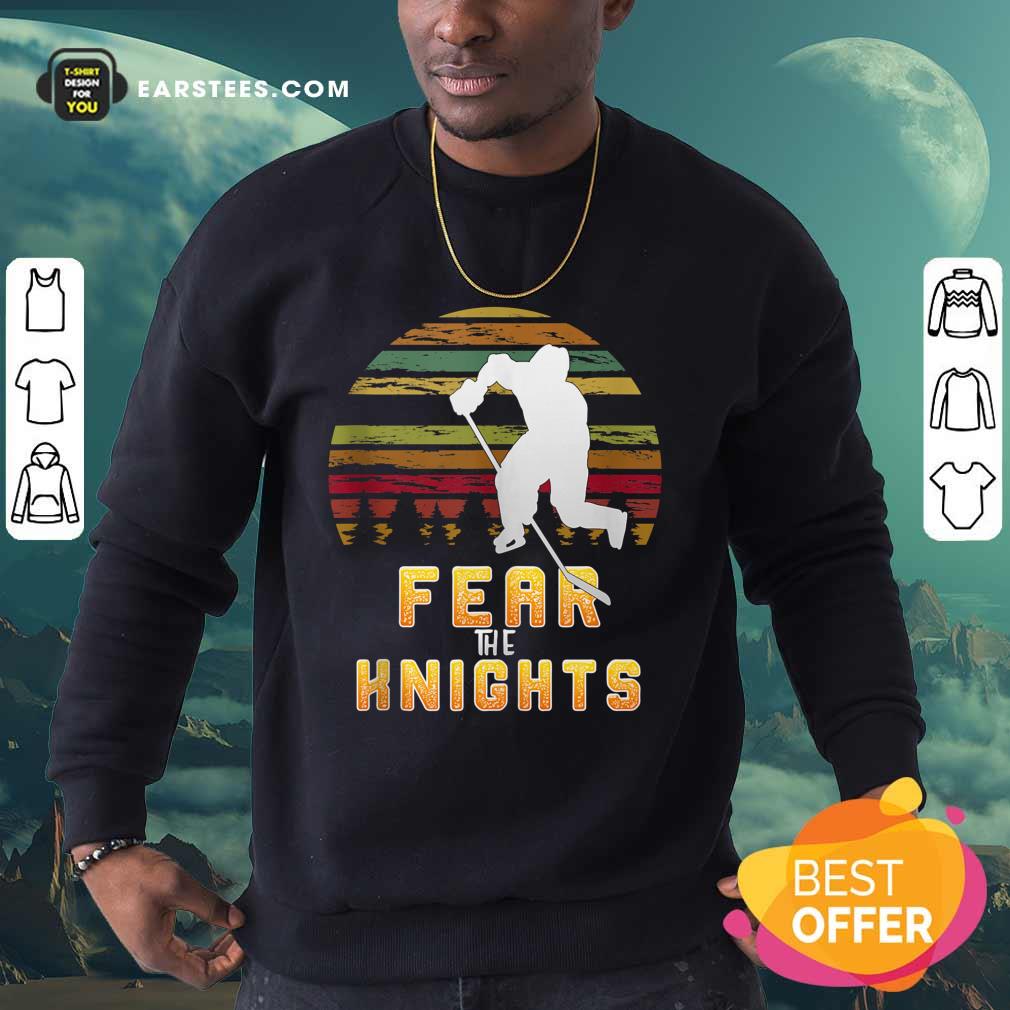 Goaltender Golden Ice Hockey Fear The Knight Vintage Shirt - Image 3