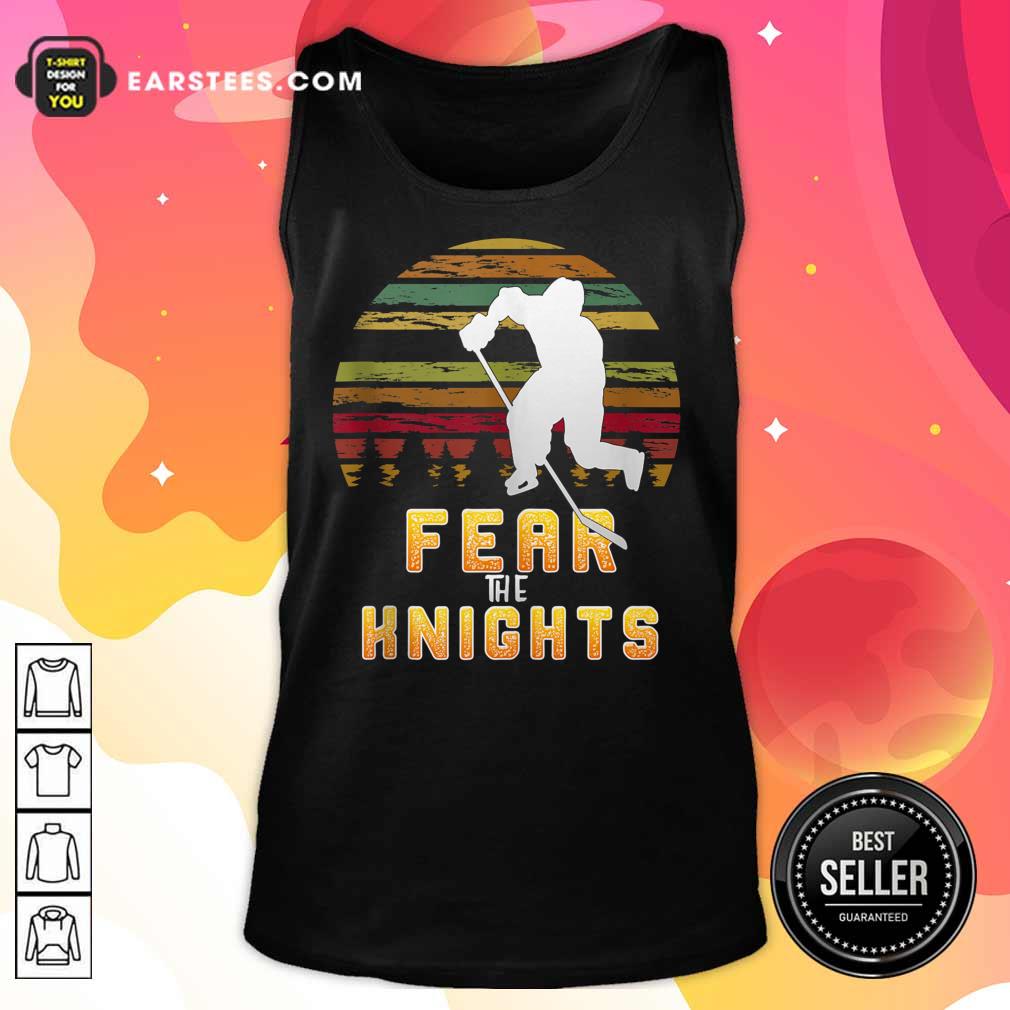Goaltender Golden Ice Hockey Fear The Knight Vintage Shirt - Image 2