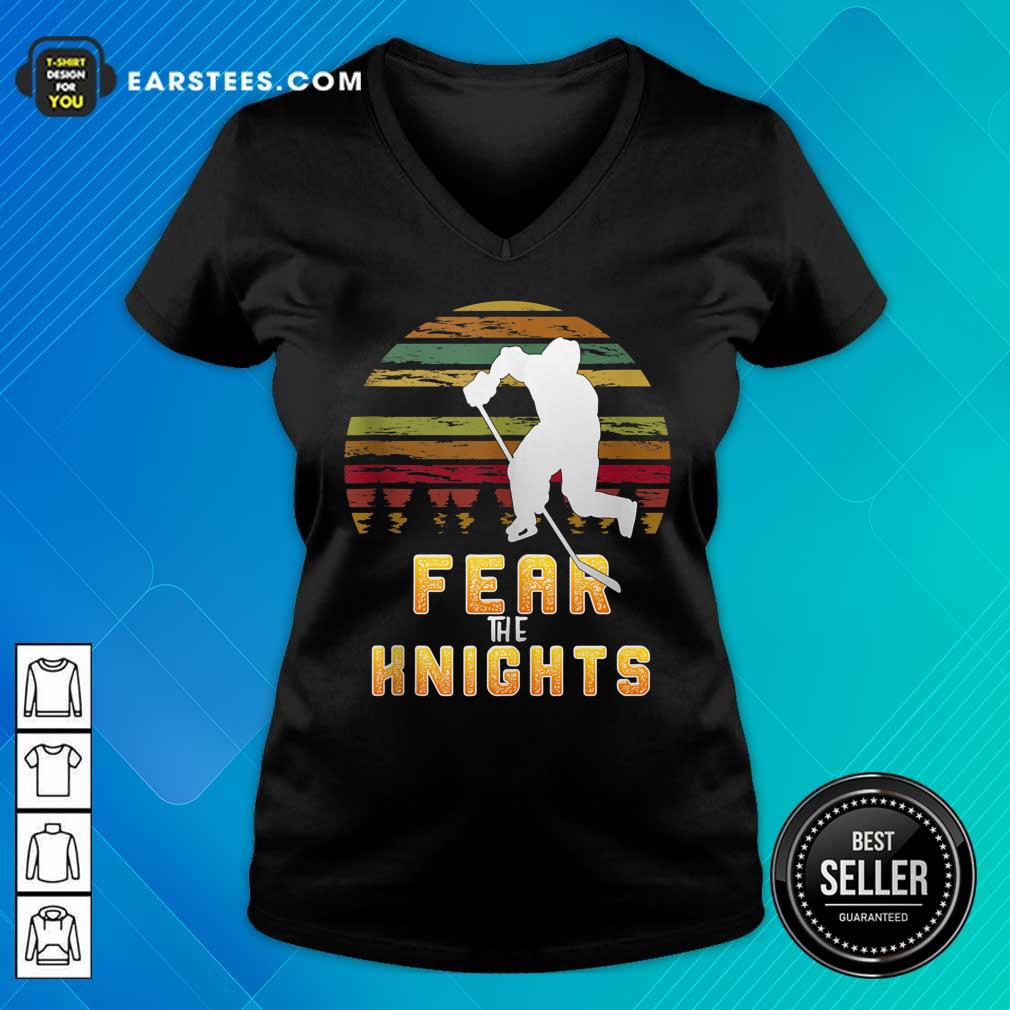 Goaltender Golden Ice Hockey Fear The Knight Vintage Shirt - Image 5
