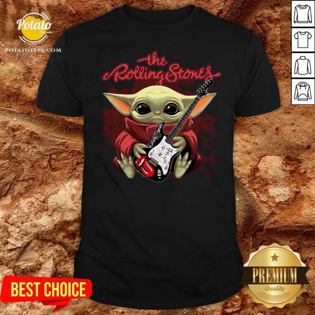 Perfect Baby Yoda Hug Guitar The Rolling Stones Shirt