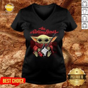 Alternative view of Perfect Baby Yoda Hug Guitar The Rolling Stones Shirt