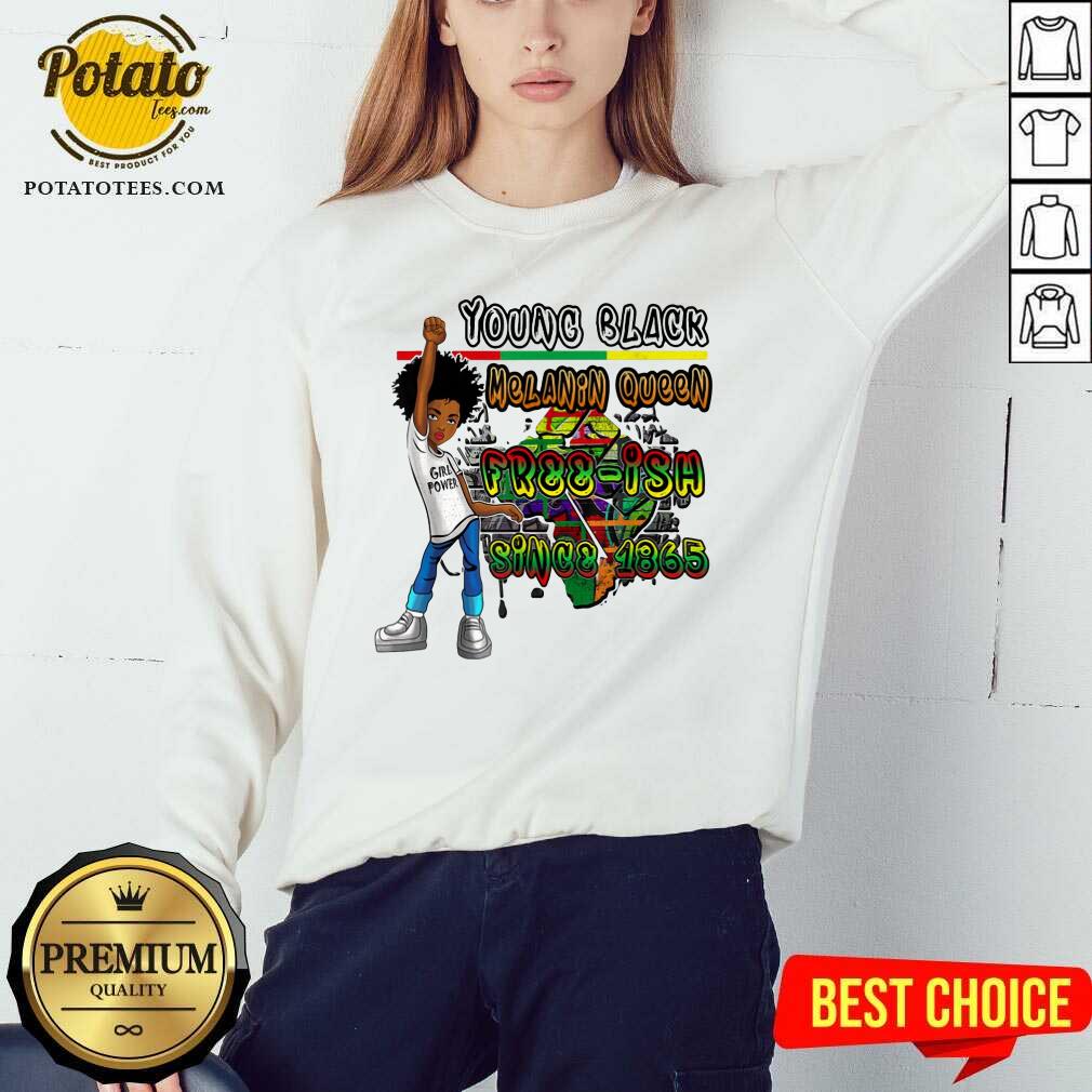 Black Kids Young Black Melanin Queen Shirt - Image 4