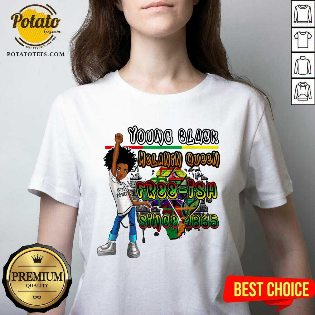 Black Kids Young Black Melanin Queen Shirt - Image 2