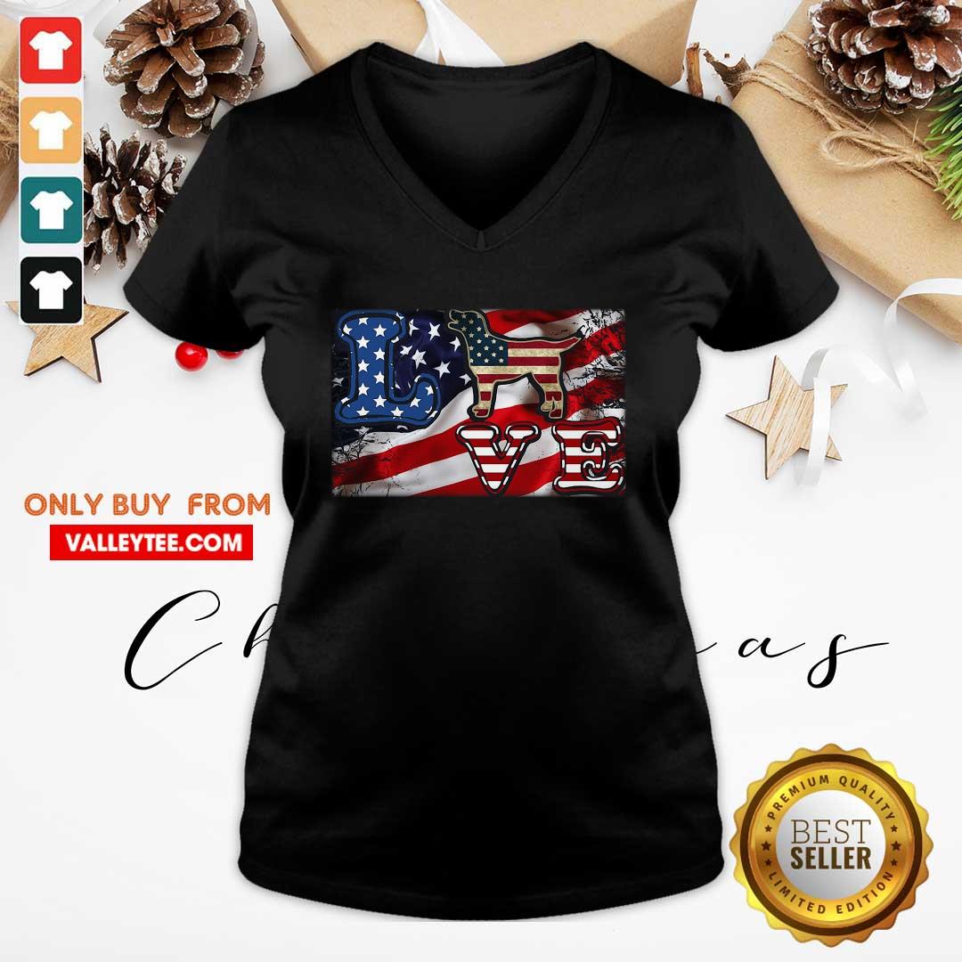 Dog Love American Flag 4th Of July Shirt - Image 3